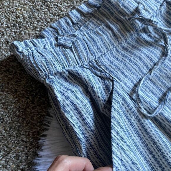 American Eagle Pants Linen Cotton Blend Stripes Drawstring Waist New Size Medium - Picture 6 of 10